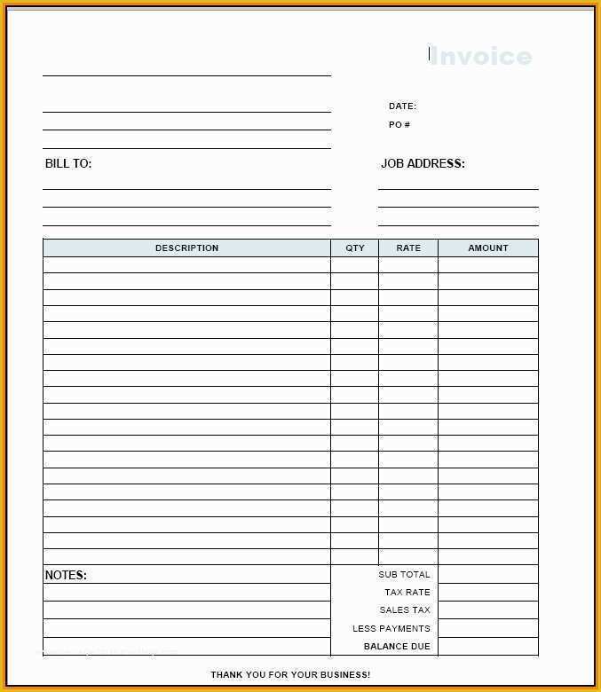 Construction Invoice Template Excel Free Of Contractor Invoice Template Free