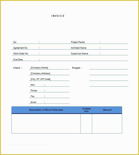 Construction Invoice Template Excel Free Of Contractor Invoice Templates 10 Free Excel Word Pdf