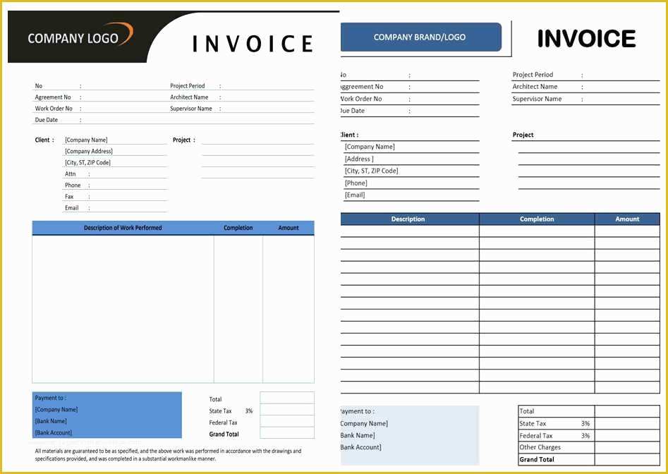 Construction Invoice Template Excel Free Of Free Contractor Invoice Template