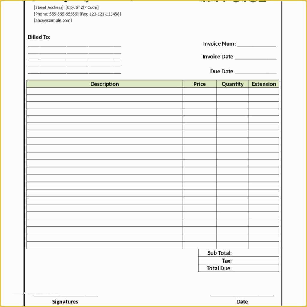 Construction Invoice Template Excel Free Of Invoice Template Free Invoice Template Word Excel &amp; Pdf