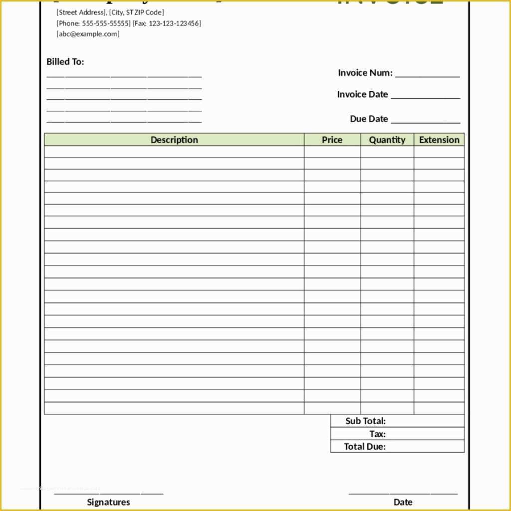 Construction Invoice Template Excel Free Of Invoice Template Free Invoice Template Word Excel & Pdf