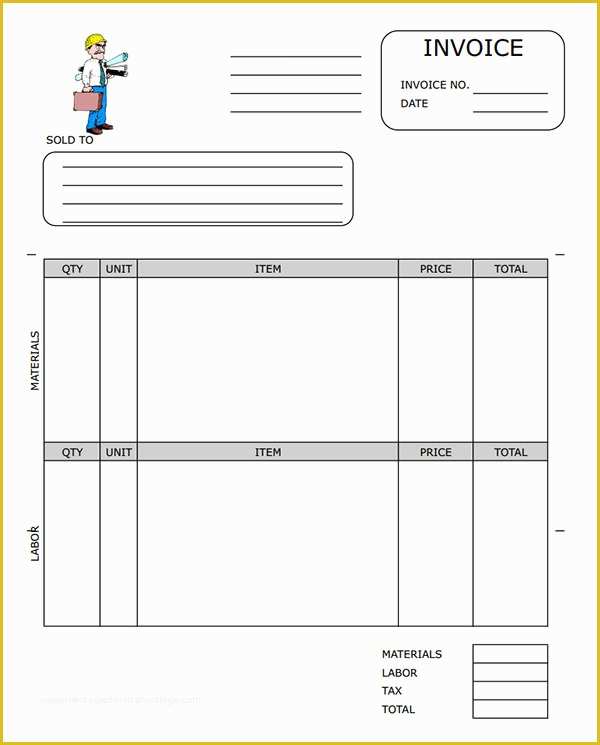 Construction Invoice Template Excel Free Of Sample Contractor Invoice Templates 14 Free Documents