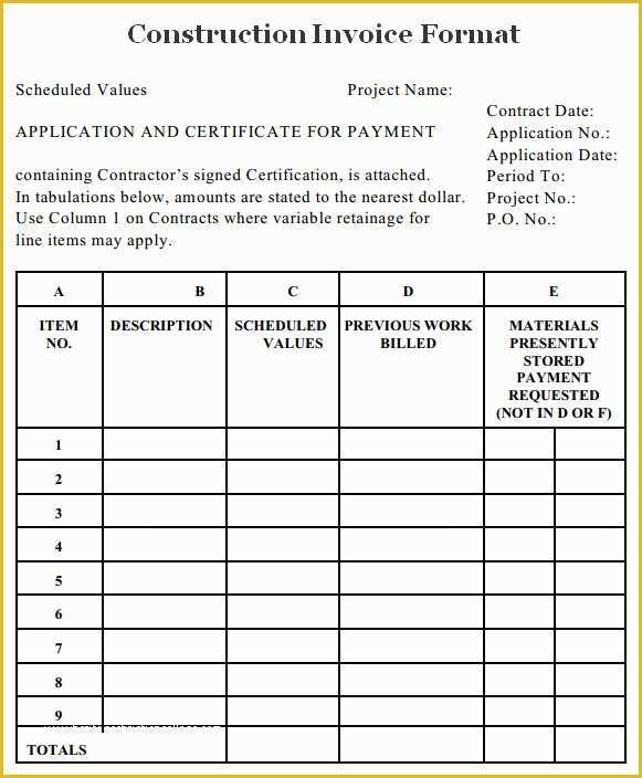Construction Invoice Templates Free Download Of 7 Construction Invoice Samples Examples Templates