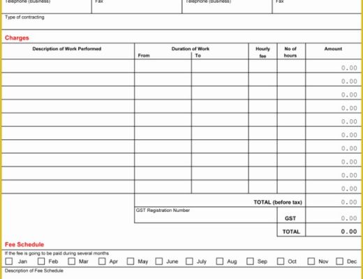 Construction Invoice Templates Free Download Of Contractor Invoice Template 6 Printable Contractor Invoices