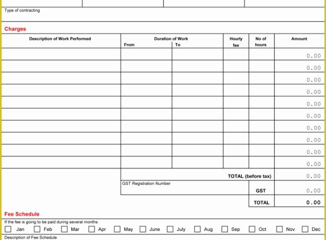 Construction Invoice Templates Free Download Of Contractor Invoice Template 6 Printable Contractor Invoices