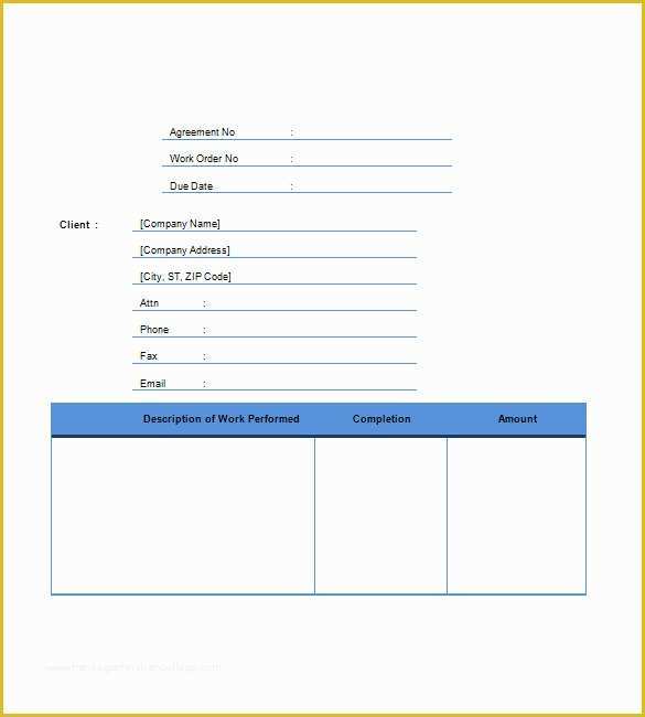 Construction Invoice Templates Free Download Of Contractor Invoice Template 8 Free Word Pdf format