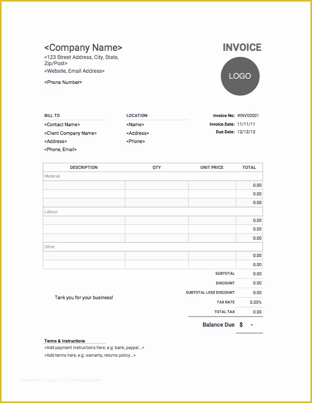 Construction Invoice Templates Free Download Of Contractor Invoice Template Editable Invoice Template 53