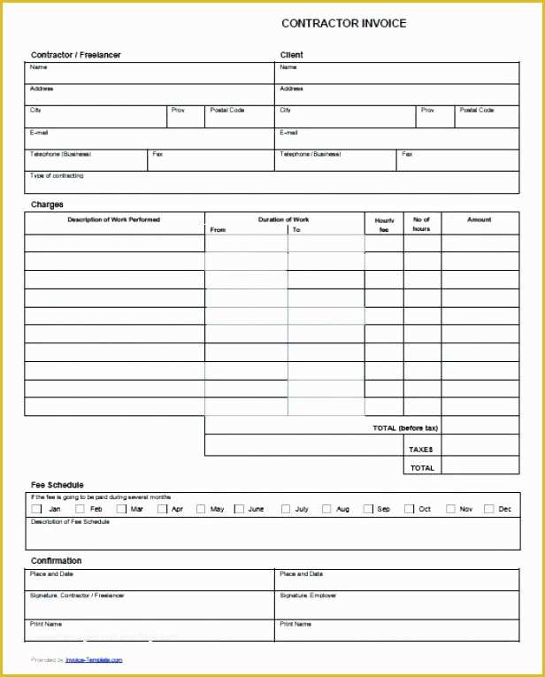 Construction Invoice Templates Free Download Of Contractor Invoice Templates Free Template Resume
