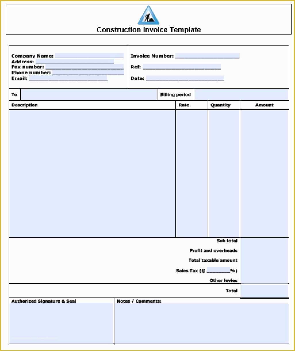 Construction Invoice Templates Free Download Of Independent Contractor Invoice Template Free Download and