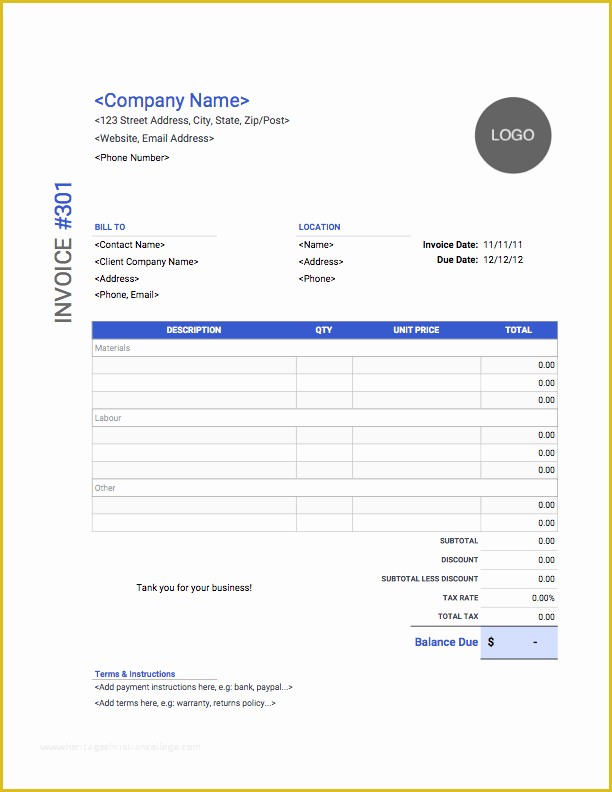 Construction Invoice Templates Free Download Of Invoice Contractor Template Contractor Invoice Template