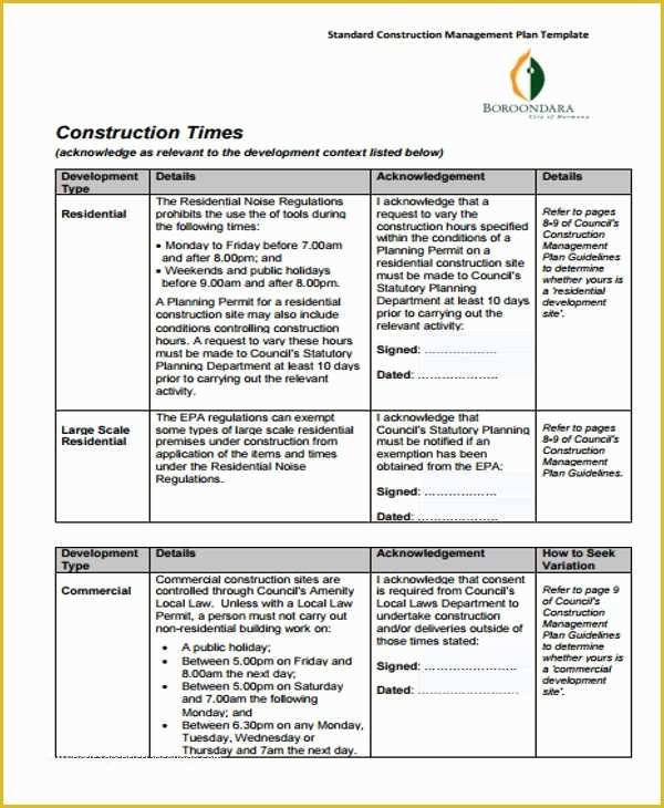 Construction Plan Templates Free Of 34 Management Plan Templates In Pdf