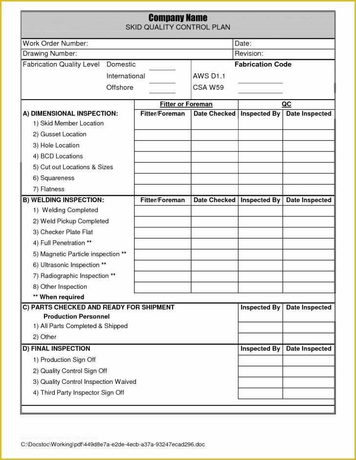 Construction Plan Templates Free Of Project Project Quality Management Plan Template