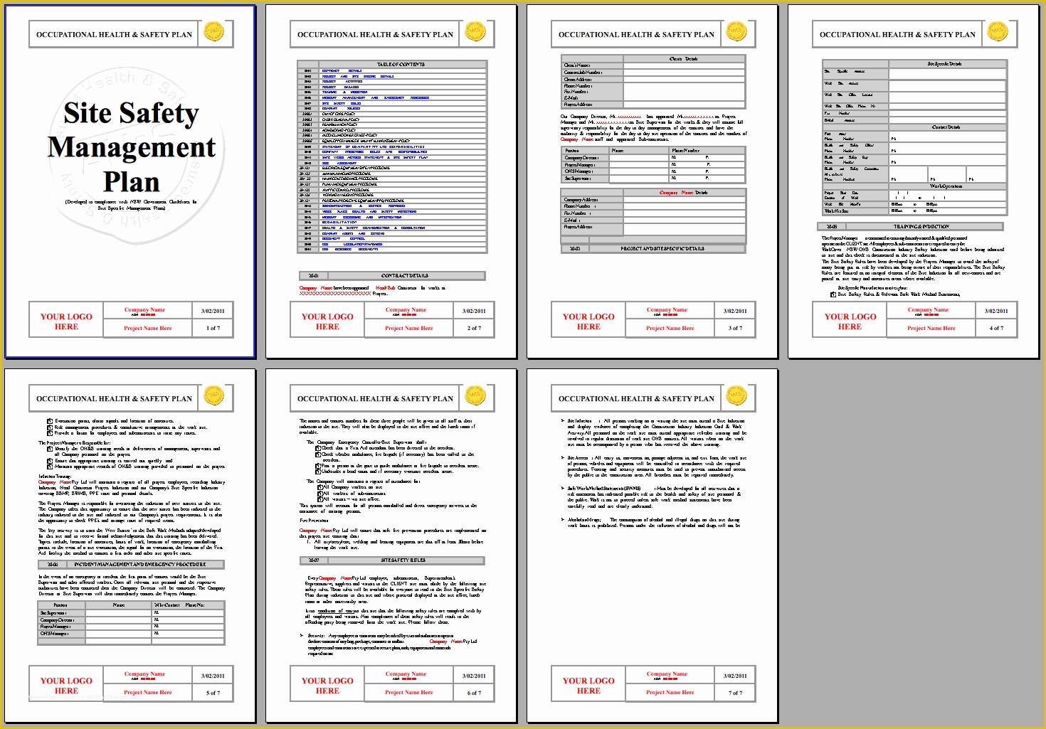 Construction Plan Templates Free Of Safety Plan Template