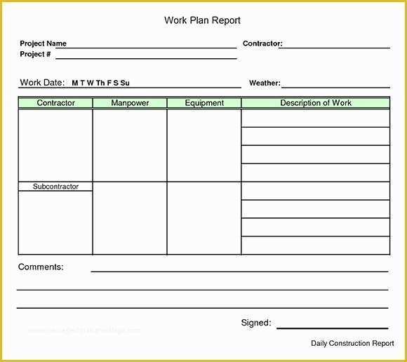 Construction Plan Templates Free Of Work Plan Template 13 Download Free Documents for Word