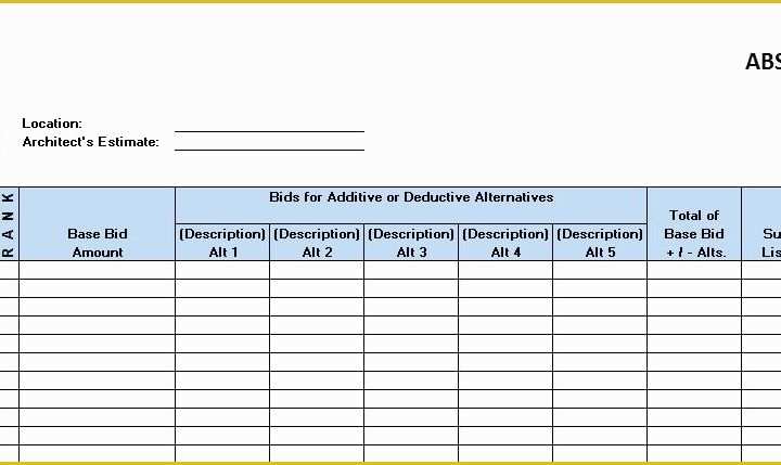 Construction Project Template Free Of Construction Bid Template