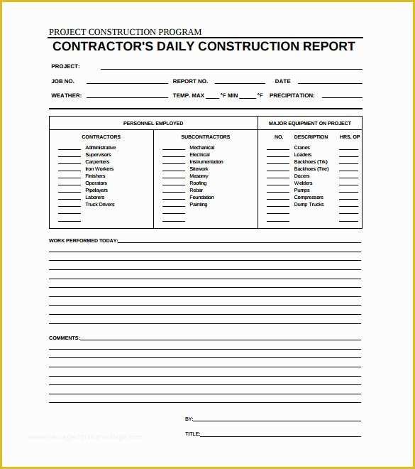 Construction Project Template Free Of Daily Construction Report Template – 25 Free Word Pdf