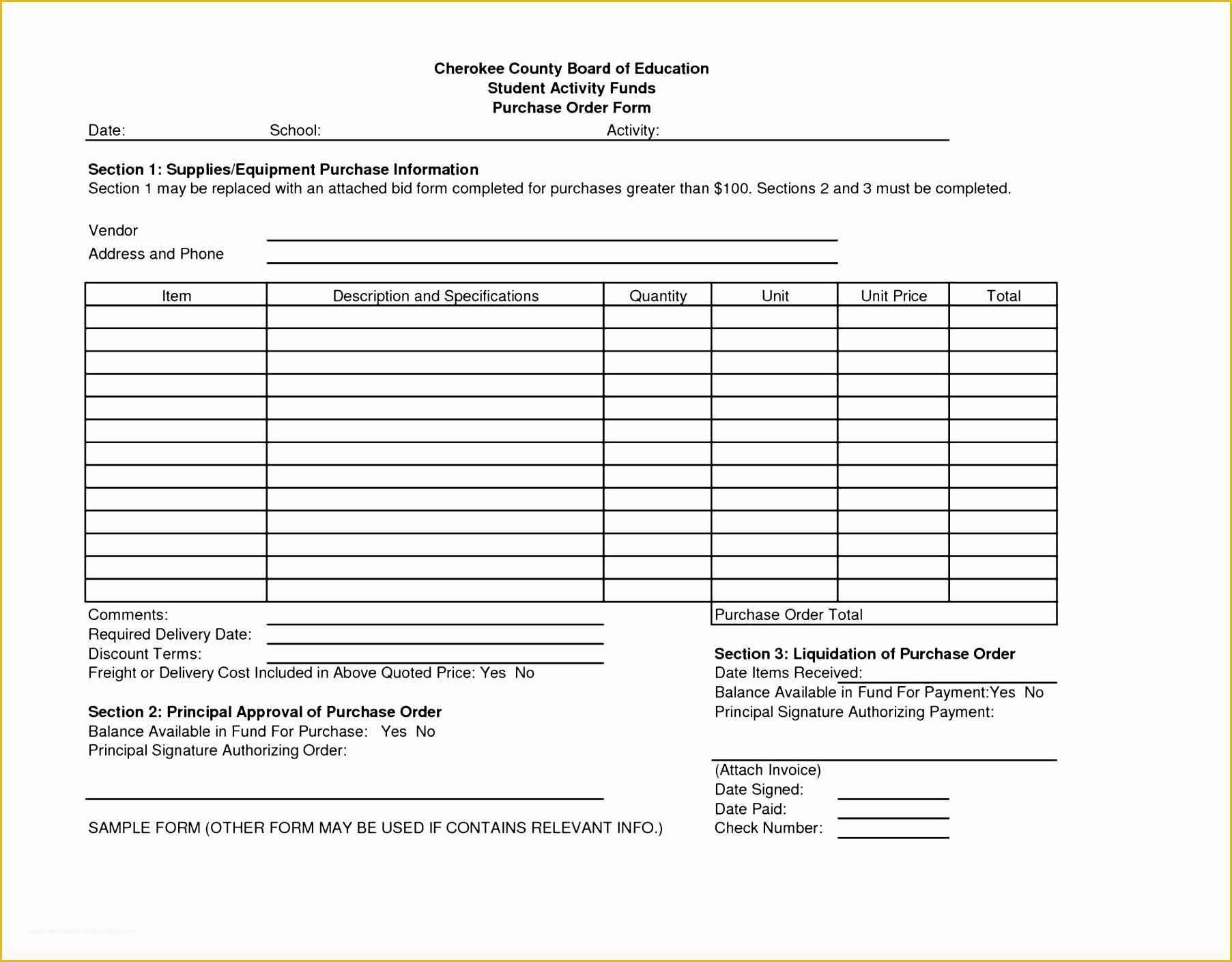 Construction Purchase order Template Free Of 5 Purchase order Template Free Cost Sampletemplatess