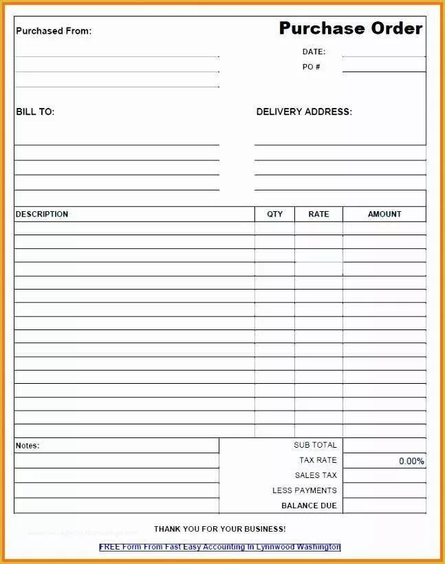 Construction Purchase order Template Free Of 8 Free Excel Purchase order Template Exceltemplates