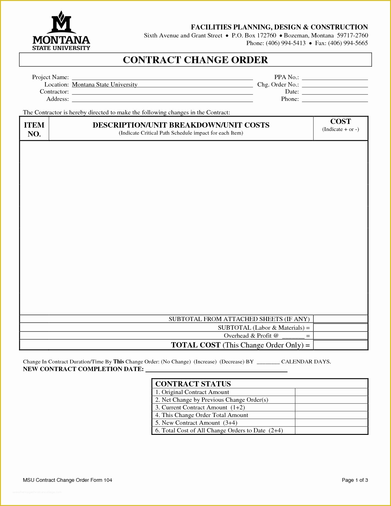 Construction Purchase order Template Free Of Change Management form Template Portablegasgrillweber