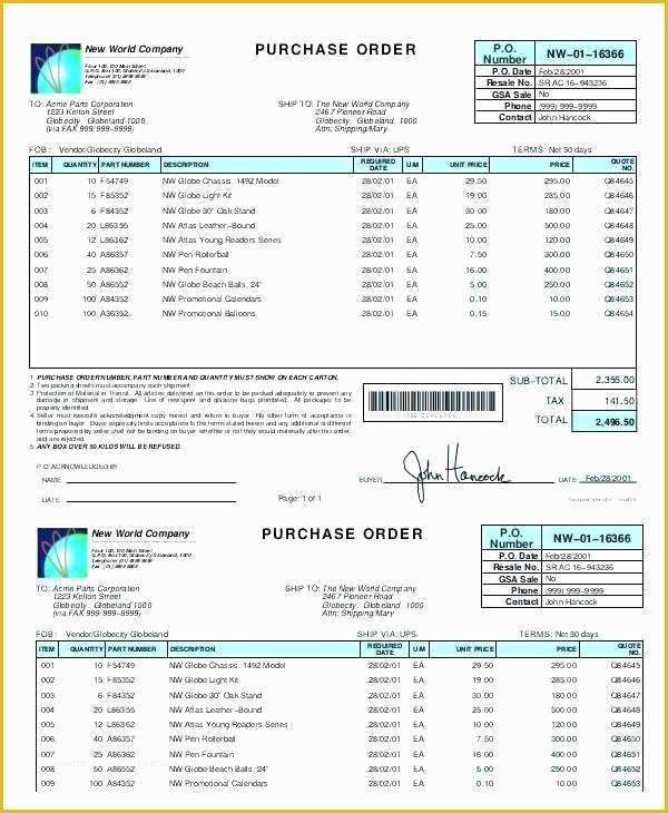 Construction Purchase order Template Free Of Construction Purchase order Template Free