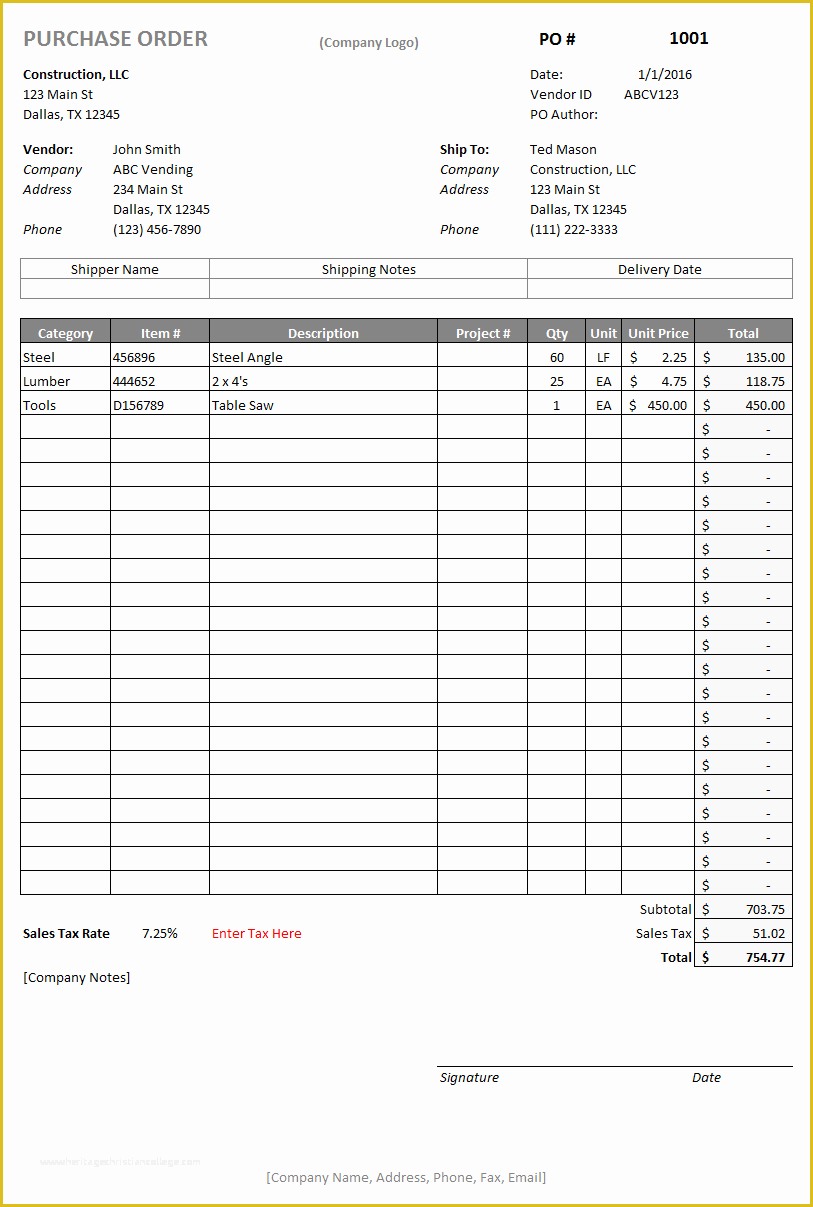 Construction Purchase order Template Free Of Construction Schedule Templates & form Templates for Excel