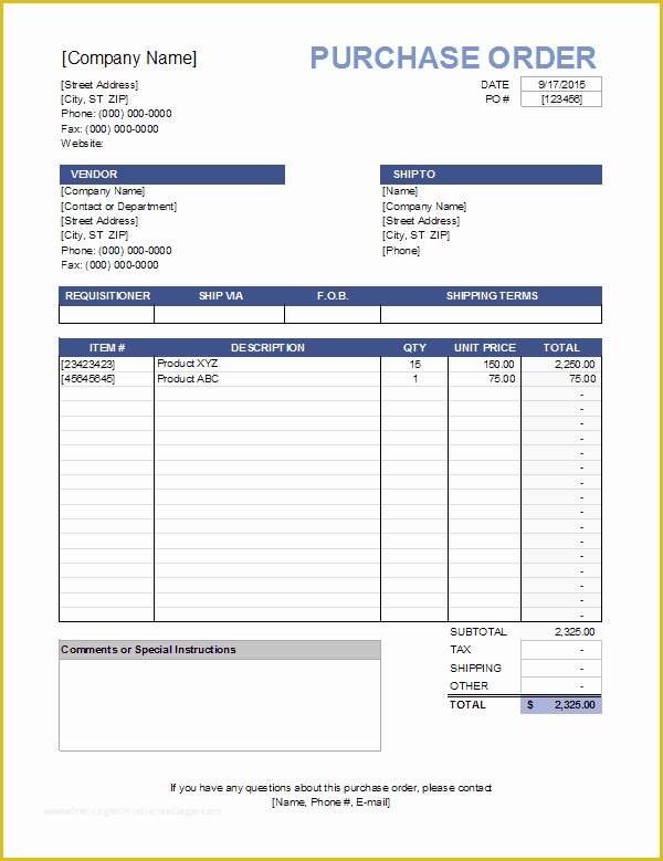 Construction Purchase order Template Free Of Purchase order Template