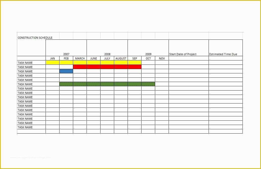 Construction Schedule Template Excel Free Download Of 21 Construction Schedule Templates In Word & Excel