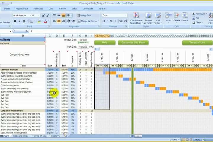 Construction Schedule Template Excel Free Download Of 7 Day Construction Schedule Overview Done with Excel