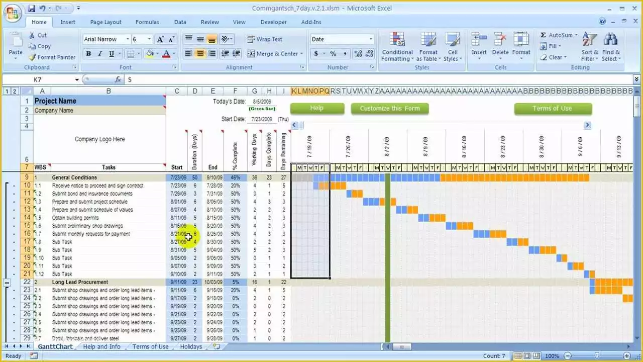 Construction Schedule Template Excel Free Download Of 7 Day Construction Schedule Overview Done with Excel