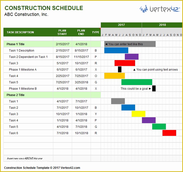 Construction Schedule Template Excel Free Download Of Construction Schedule Template