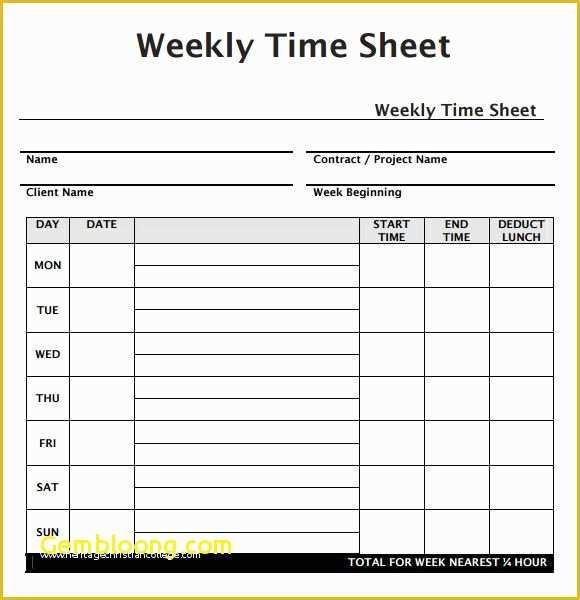 Construction Timesheet Template Free Of 15 Templates for Timesheets