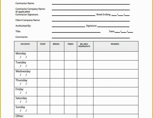 Construction Timesheet Template Free Of 17 Contractor Timesheet Templates – Docs Word Pages