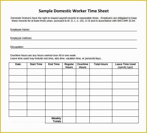 Construction Timesheet Template Free Of 26 Blank Timesheet Templates – Free Sample Example