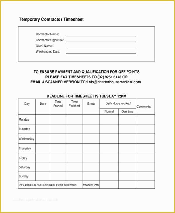 Construction Timesheet Template Free Of 28 Printable Timesheet Templates