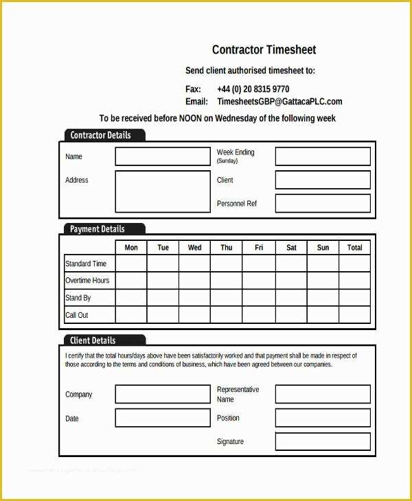 Construction Timesheet Template Free Of 34 Free Timesheet Templates