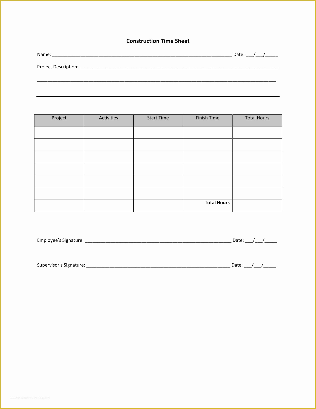 Construction Timesheet Template Free Of Download Construction Timesheet Template Excel