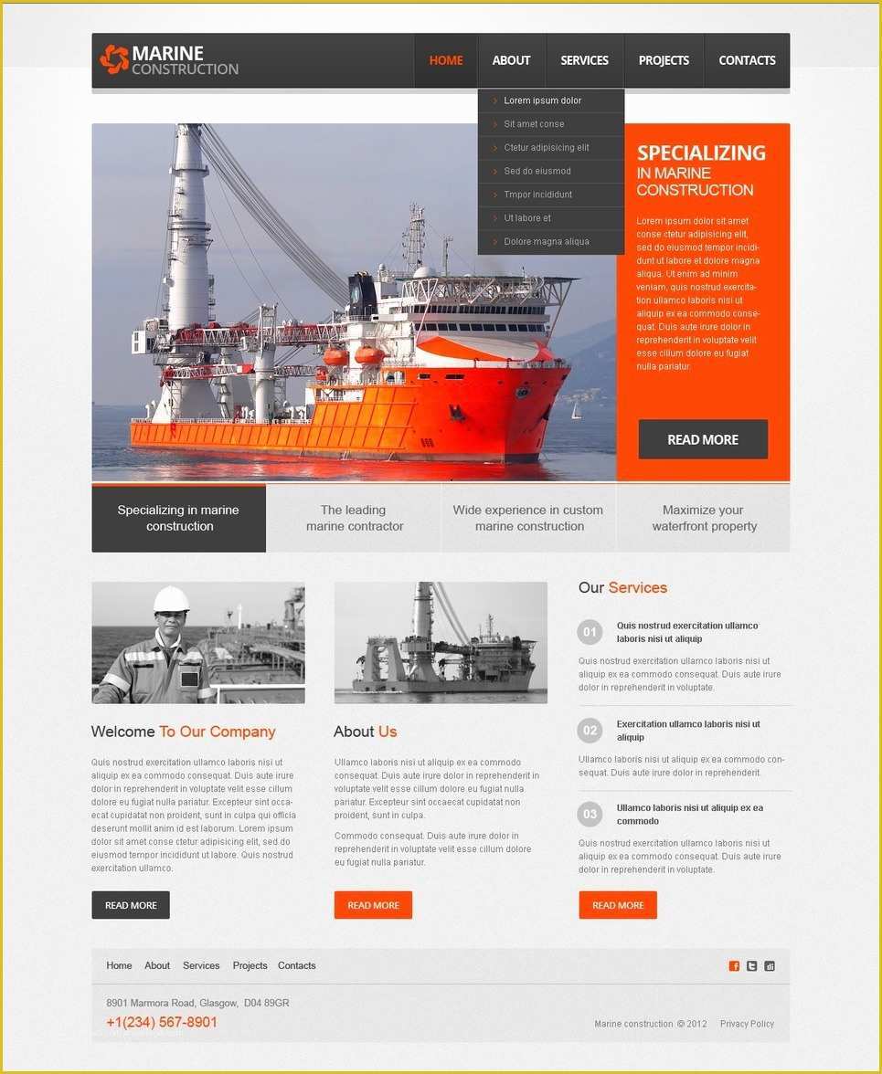 Construction Website Templates Free Of Construction Pany Website Template