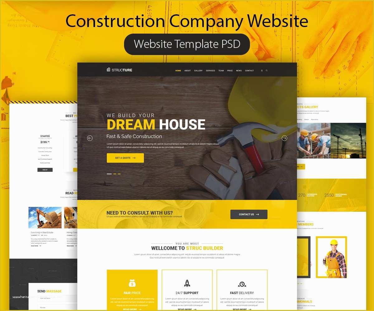 Construction Website Templates Free Of Construction Pany Website Template Psd Download Psd