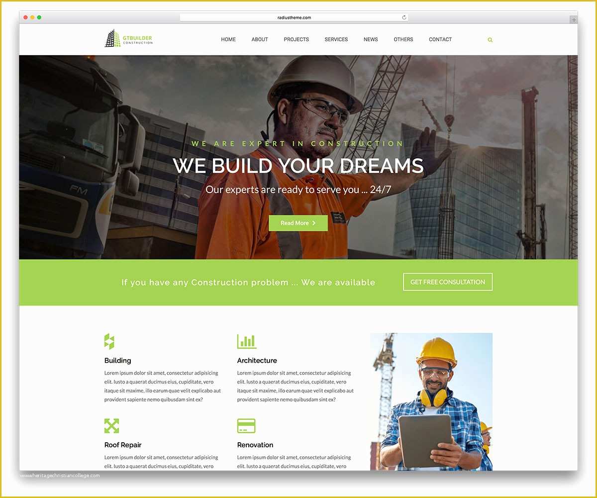 Construction Website Templates Free Of Professional Templates for Wordpress