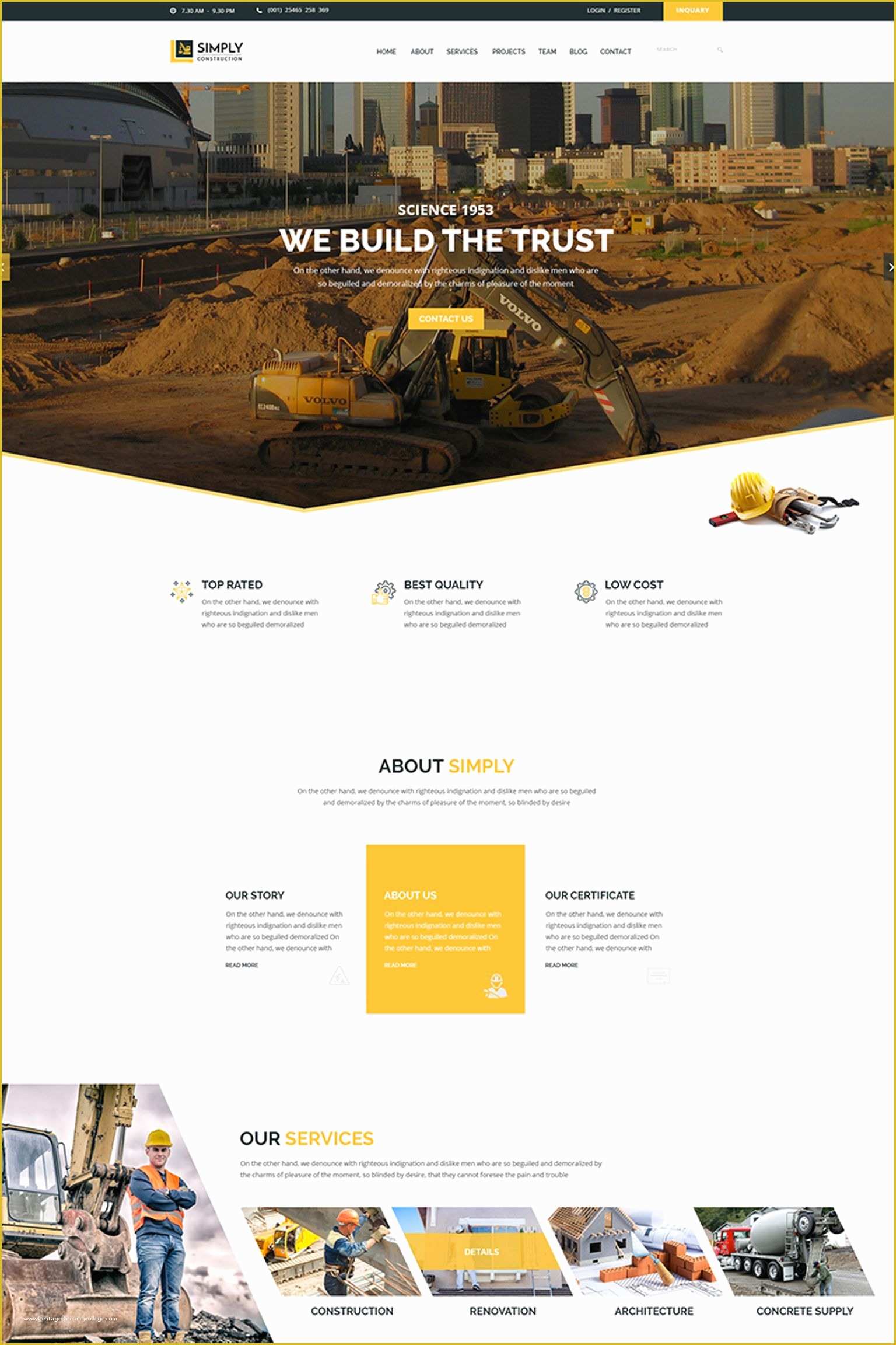 Construction Website Templates Free Of Simply Construction Website Template