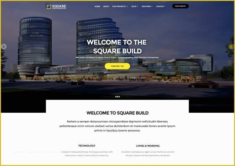 Construction Website Templates Free Of Square A Building Construction Website Template Ease