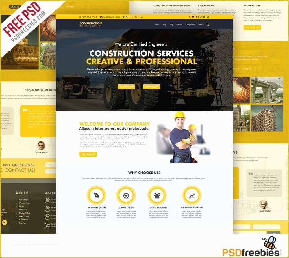 Construction Website Templates Free Of Yoopin Multipurpose Modern Website Template Free Psd