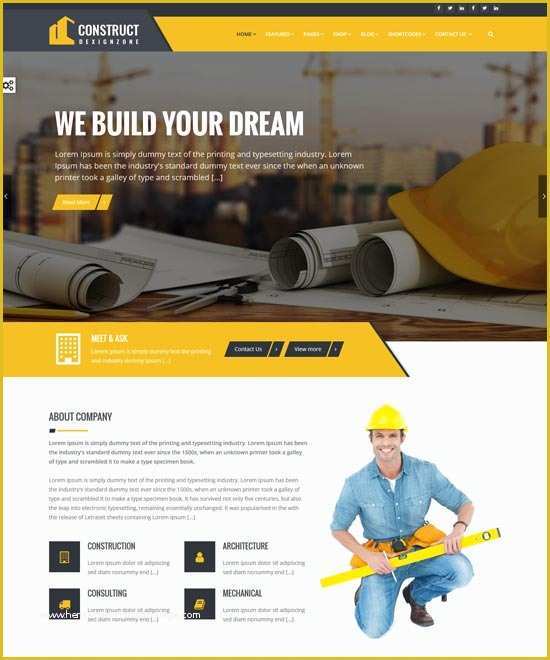 Construction Website Templates HTML5 Free Download Of 40 Best Architecture Construction Website Templates 2019