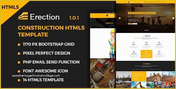 Construction Website Templates HTML5 Free Download Of [nulled Template] Erection Construction Multipurpose