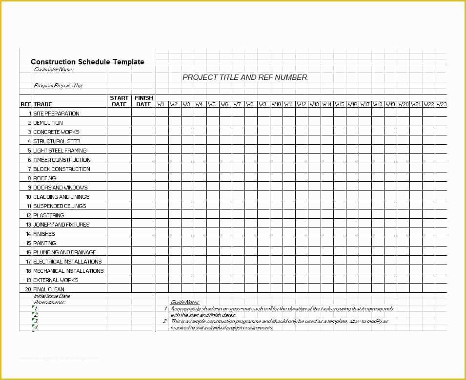 Construction Work Schedule Templates Free Of 21 Construction Schedule Templates In Word &amp; Excel