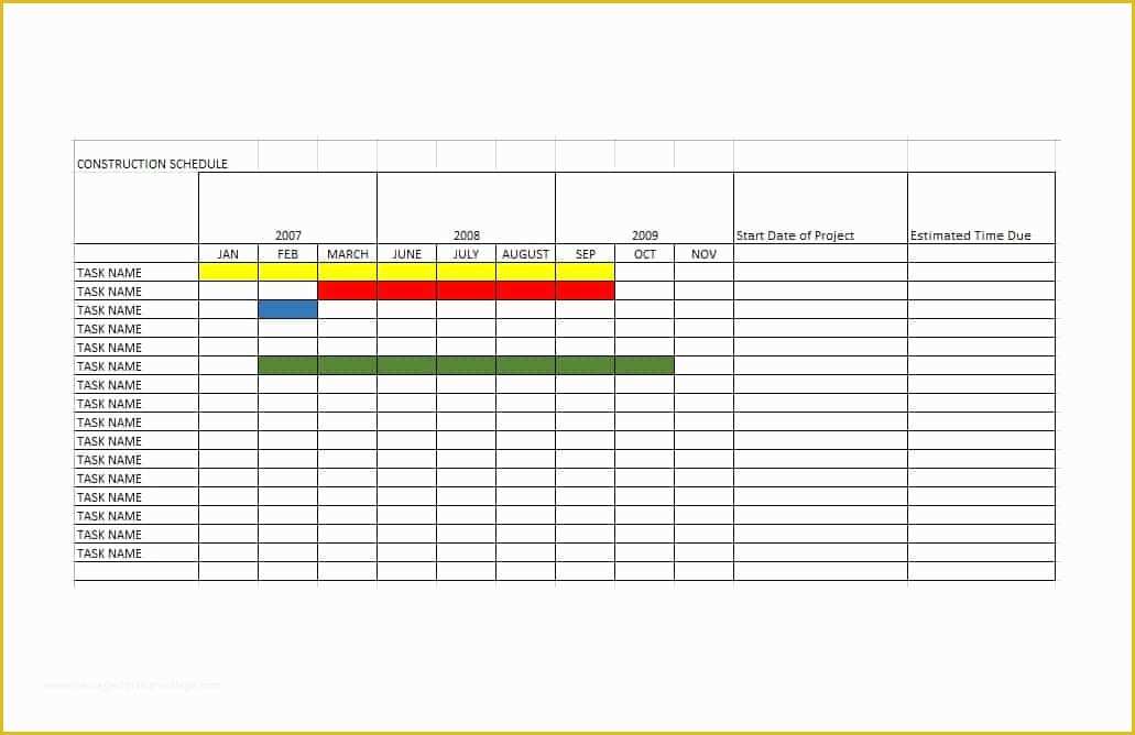 Construction Work Schedule Templates Free Of 21 Construction Schedule Templates In Word & Excel