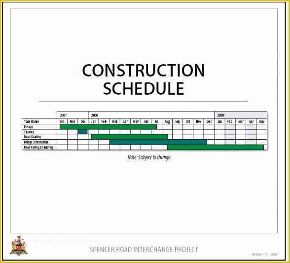Construction Work Schedule Templates Free Of 3 New Construction Schedules Using Excel Overview Example