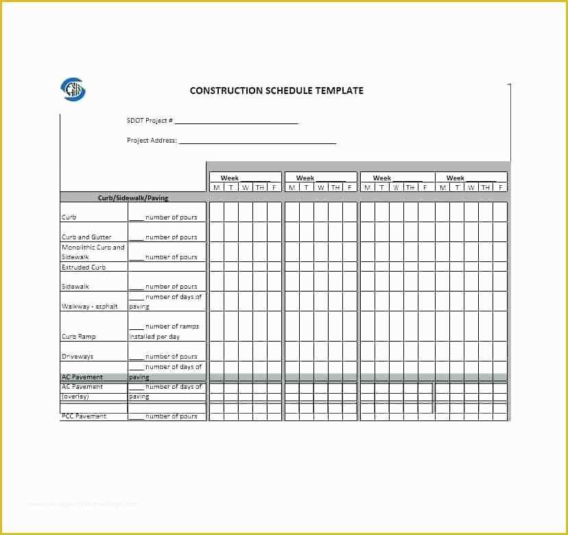 Construction Work Schedule Templates Free Of College Schedule Templates Free Word Excel format Simple
