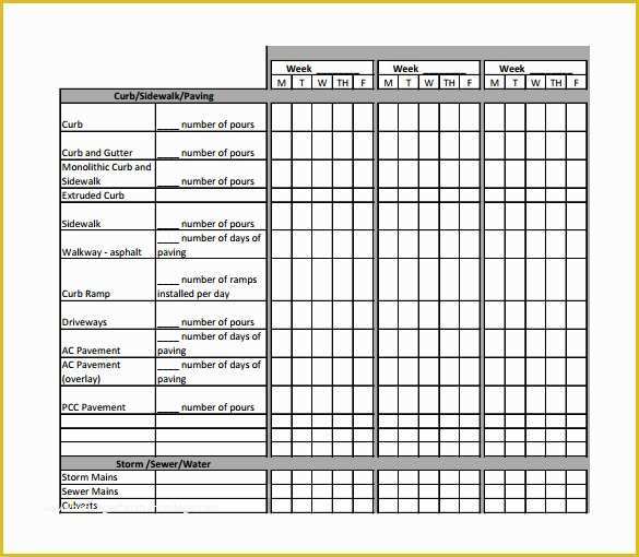 Construction Work Schedule Templates Free Of Construction Schedule Template
