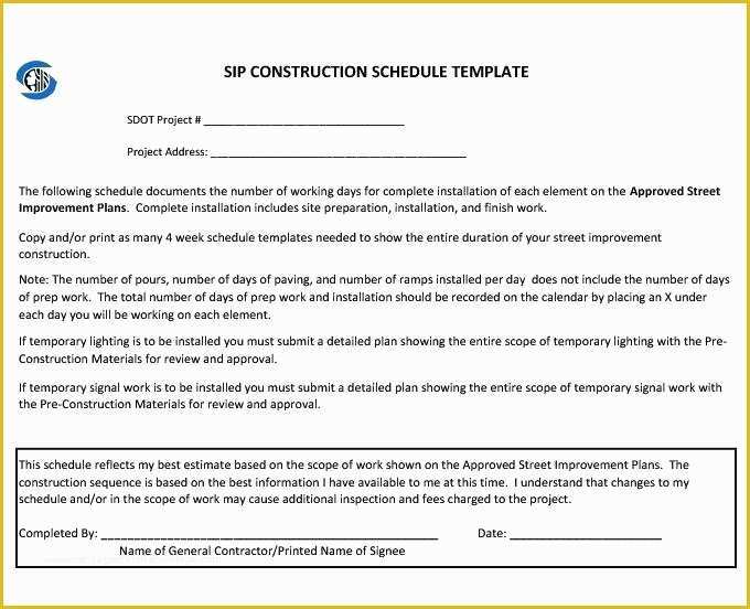 Construction Work Schedule Templates Free Of Construction Work Schedule Template Weekly Plan Site